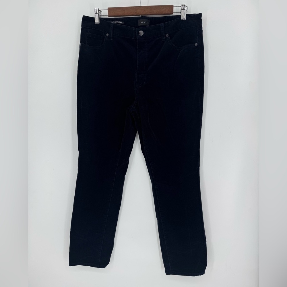 Talbots Women's Navy Straight Leg Corduroy Pants Size 12 Petite